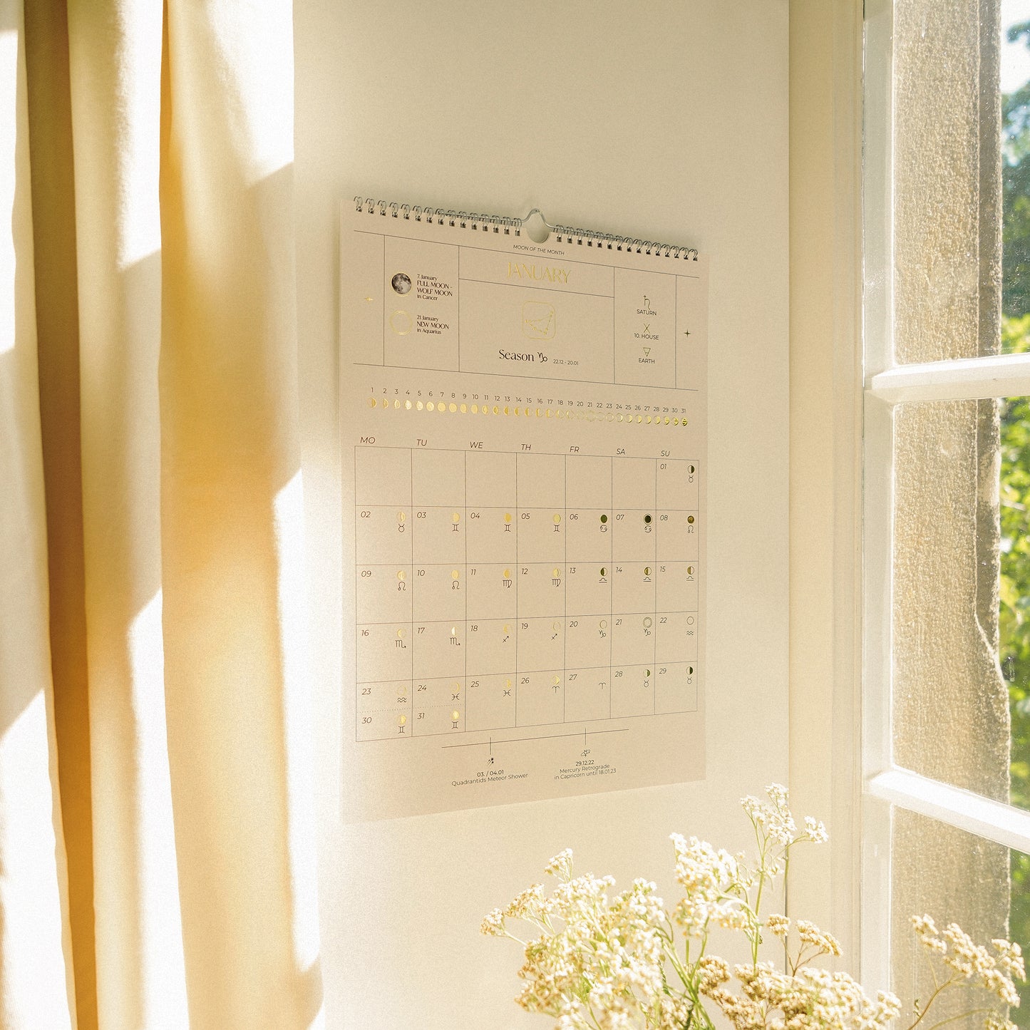 VORBESTELLUNG Wandkalender Mond 2024 (Weiß)