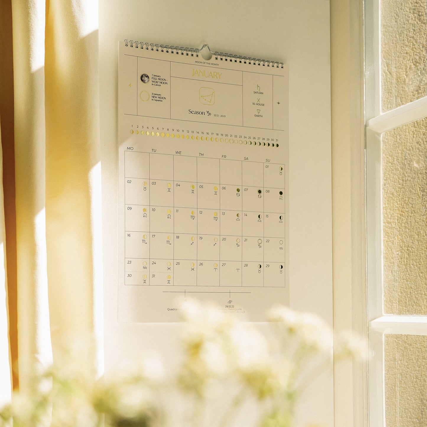 VORBESTELLUNG Wandkalender Mond 2024 (Weiß)