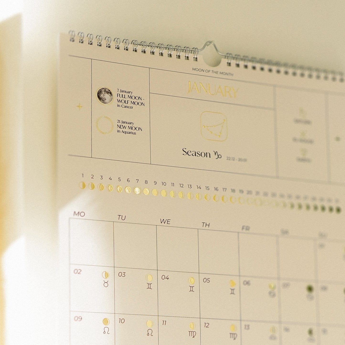 VORBESTELLUNG Wandkalender Mond 2024 (Weiß)