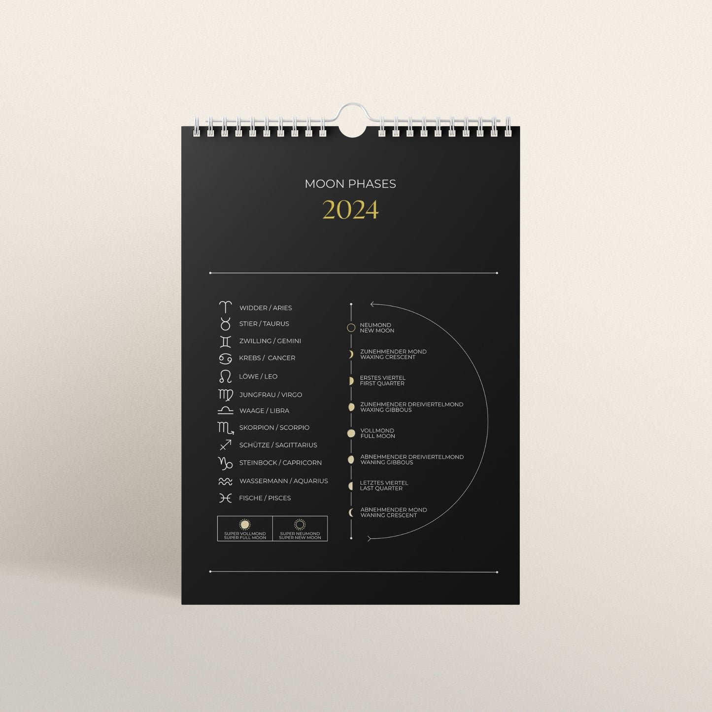 Moon Wallcalendar 2024 (Black)