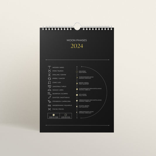 Moon Wallcalendar 2024 (Black)